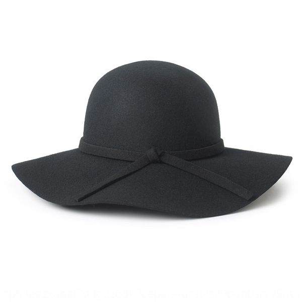 

female winter fashion all-match mao mao felt fur felt korean style large edge wool hat female british wavy wool hat, Blue;gray