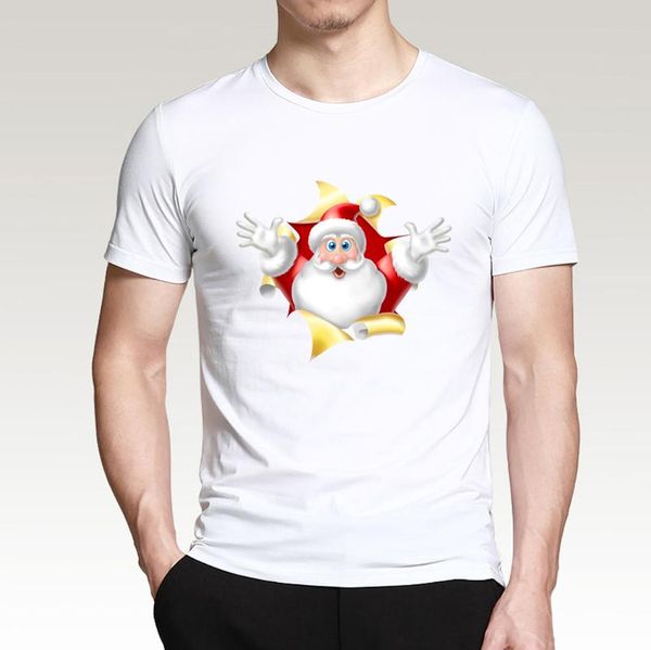 

t shirt for men happy new year reindeer white casual santa claus streetwear fitness t-shirts fashion merry christmas tees, White;black