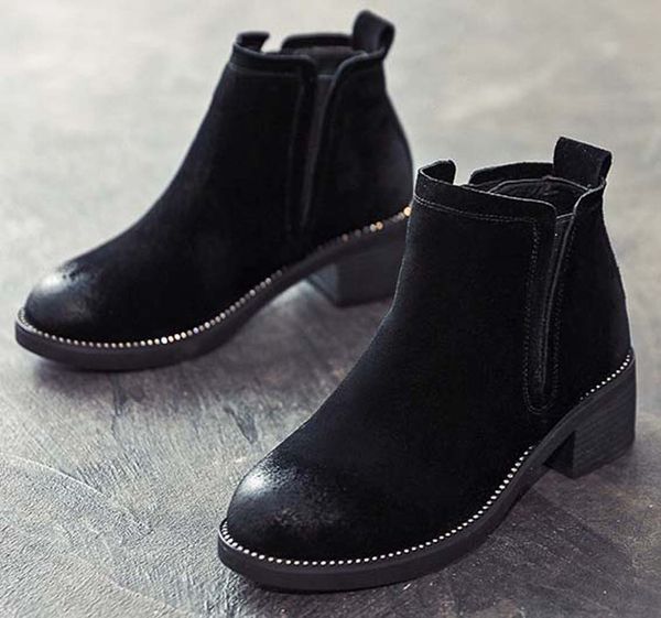 

fashion leather star women shoes woman leather short autumn winter ankle designer fashion brand women boots p228, Black