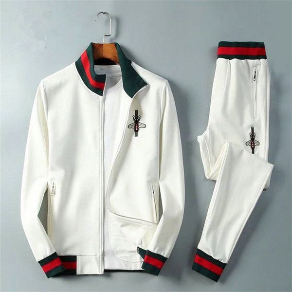 

2020 new sports leisure suit, pure cotton white european and american suit, men's embroidered sportswear. luxury designer menswear desi, Gray