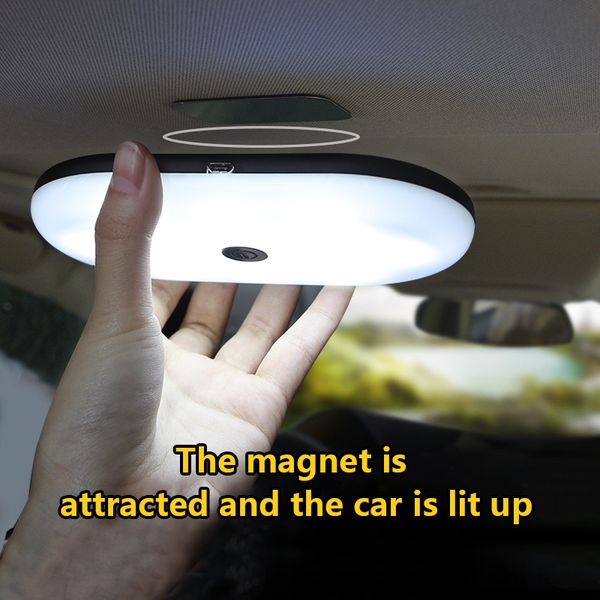 

car ceiling lamp touch type night light car roof ceiling magnet lamp dome usb charging automobile interior reading light