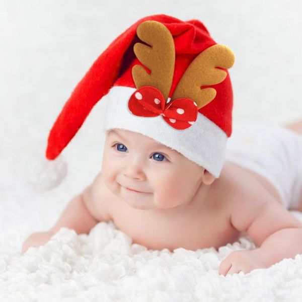 

christmas decorations lovely bowknot hat excellent durable lithe non-woven fabric santa claus holiday gift shop decor cute