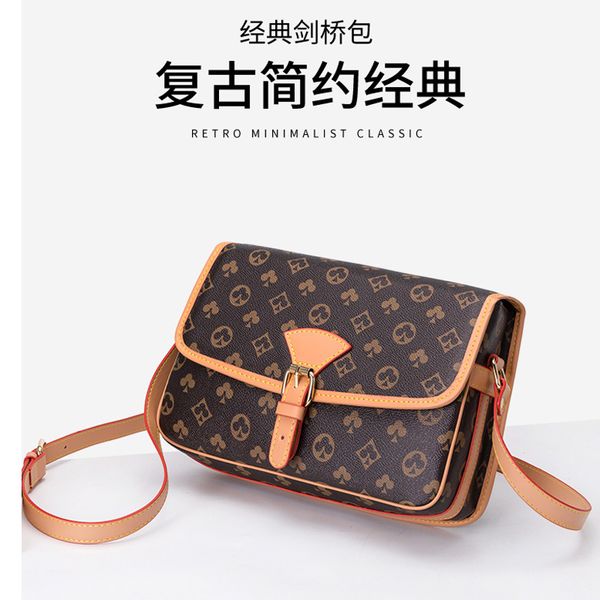 

2020 new women's bag one shoulder straddle bag retro versatile ins women's fashion printing straddle