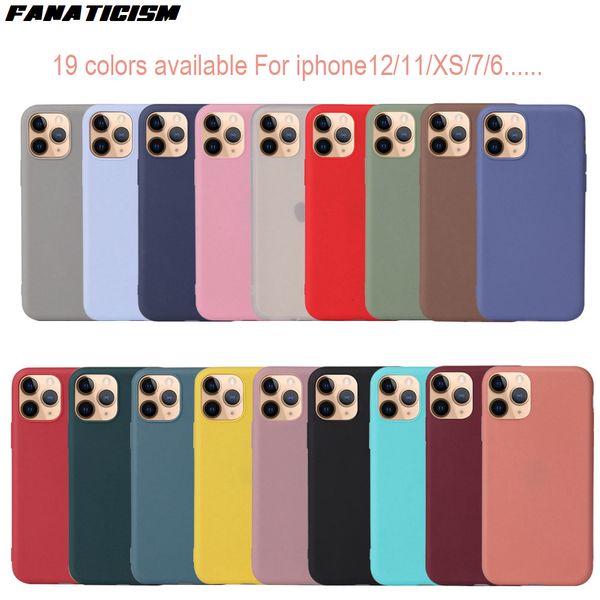 Ultra-thin Matte Silicone Phone Cases on For Apple Iphone 14 13 12 11 Pro Max 11Pro 12Mini 13Mini 12Pro 13Pro 14Plus 14Pro Soft TPU Candy Color Back Cover Shell