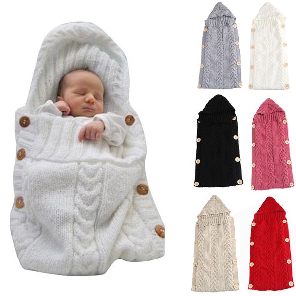 

soft knitted wool swaddle wrap newborn baby infant sleeping bag comfort bedding blanket