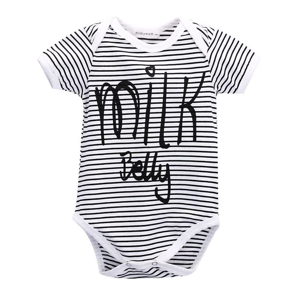 

2017 newborn baby boy girls milk belly striped bodysuit short sleeve cotton jumpsuit toddler kids body clothes 0-18m, Blue
