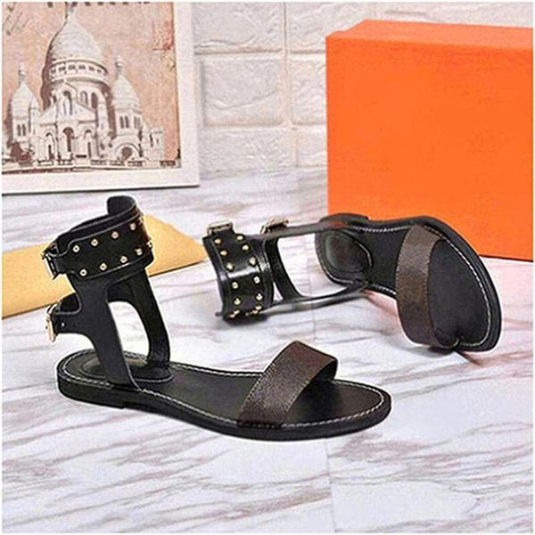 

2020 fashion nomad sandal summer beach womens sandals wedge print leather patchwork trekking sandals shoes with box size 35 -40, Black