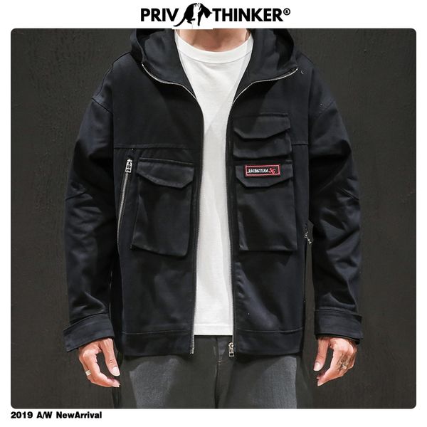 

japan style men jackets 2020 autumn vintage black zipper jacket streetwear man casual loose coats 5xl, Black;brown