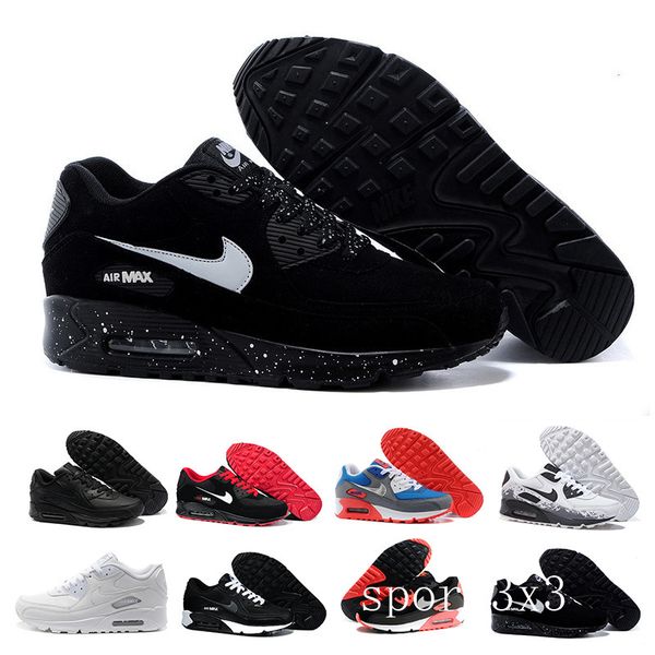 

new design 2019 air cushion 90 casual running men women shoes black white red 90 sneakers classic air90 trainer outdoor sports ehvvt