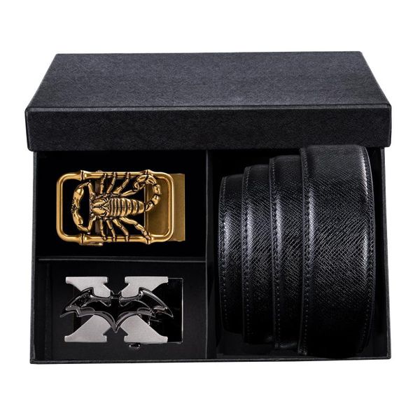 

fashion luxury mens belt genuine leather automatic buckle belts causal business men strap men's gift dibangu, Black;brown