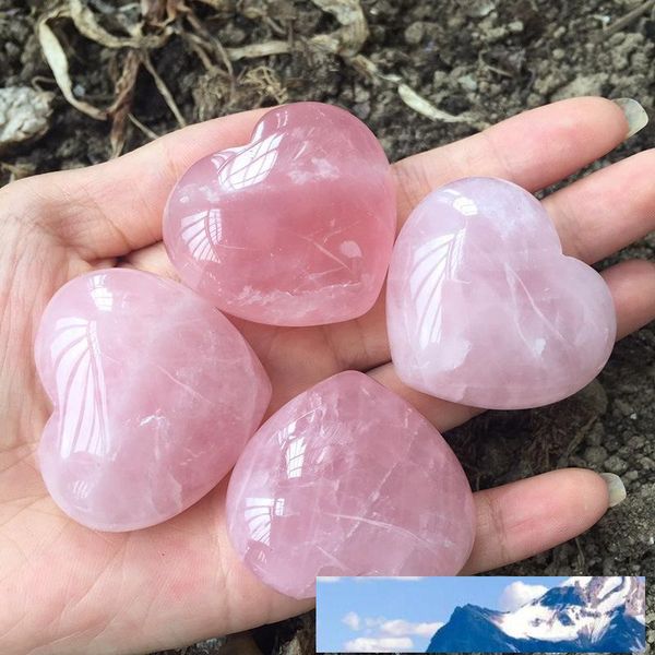 

natural rose quartz heart shaped pink crystal carved palm love healing gemstone lover gife stone crystal heart gems