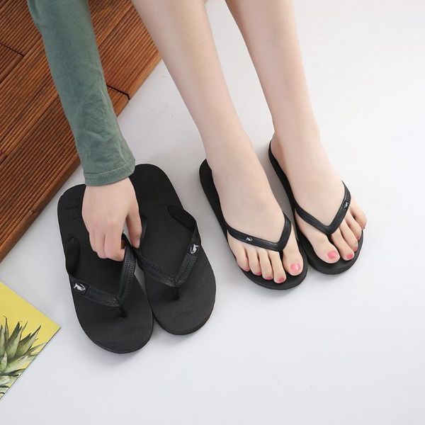 

men's summer beach flip flops solid anti-slip slipper male casual shoes zapatillas casa hombre platform sandals pantoufle a50, Black