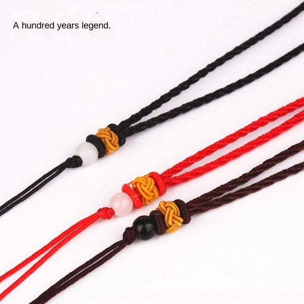 

line lantern cloth ring red rope lantern white white beads hand-woven jade necklace rope jade pendant lanyard, Silver