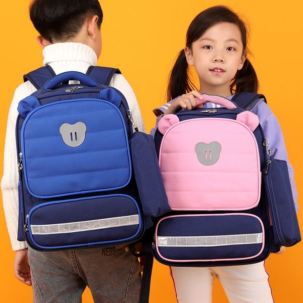 

mzkau schoolbag male bag backpack and primary school students grade 1-3-6 children's fashion british backpack shoulder-reducing and rid