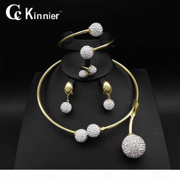 

whole saledubai earring gold-color wedding jewelry set of fashion design exaggerated necklace women bridal african beads sets bangle ring, Slivery;golden