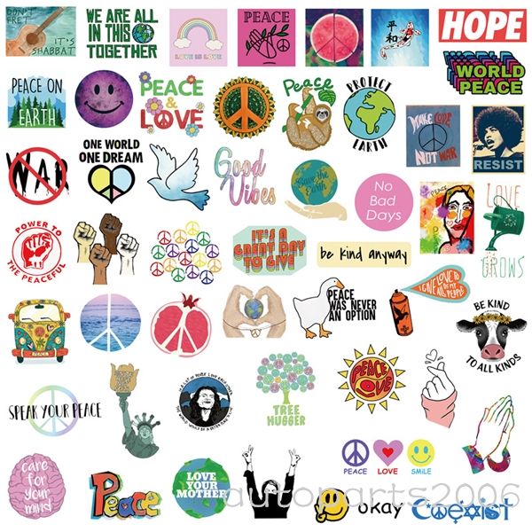 50pcs Peace Love Pray terra Proteja Adesivos Pacote não-aleatória Graffiti Car bicicleta bagagem etiqueta Laptop garrafa skate Motor Água Decal