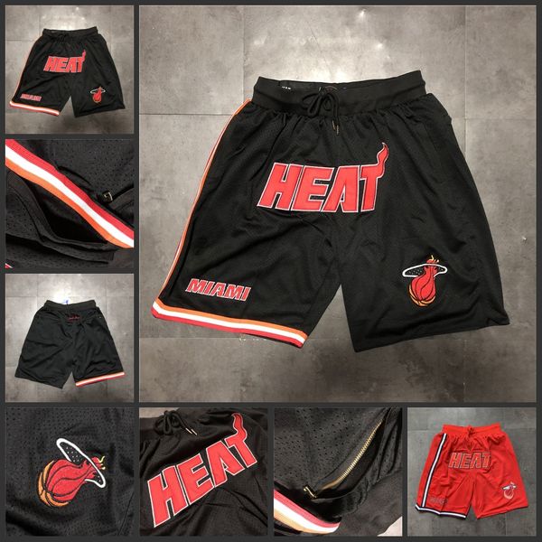 

miami heat 1997-98 just don hardwood nba men basketball shorts, Black