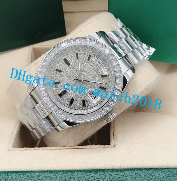 

selling 8 style mens 41mm pave full diamond dial 228239 218399 asia 2813 movement mechanical automatic mens watches2644, Slivery;brown
