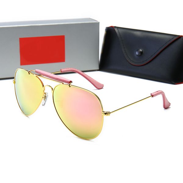 

2020 lei new trend sunglasses men and women aviator sunglasses anti-uv glasses outdoor beach riding metal frame 3422, White;black