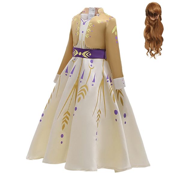 

анна новые костюмы для девочек шампанского платье принцессы дети осень длина зима пром печать партии эпикировка длинные хвостатые пола бальн, Red;yellow