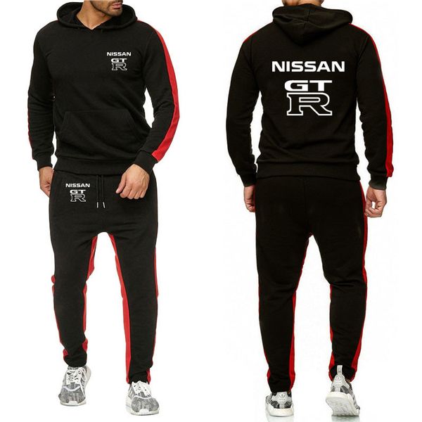 

hoodies men for gtr car logo printed sweatshirt fashion men hoodie casual fleece male hoodies pants suit 2pcs