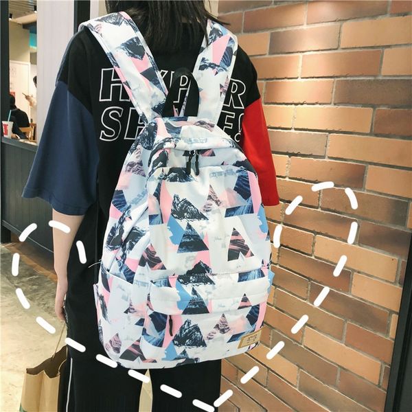 

2020 korean style multi- backpack backpack for primary and middle school bag canvas canvas bag students, White