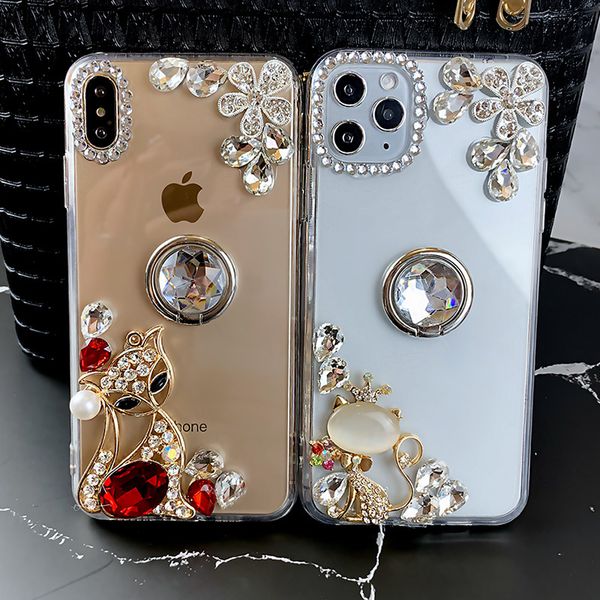 

suitable for samsung s10 crown cat rhinestone crystal transparent phone case