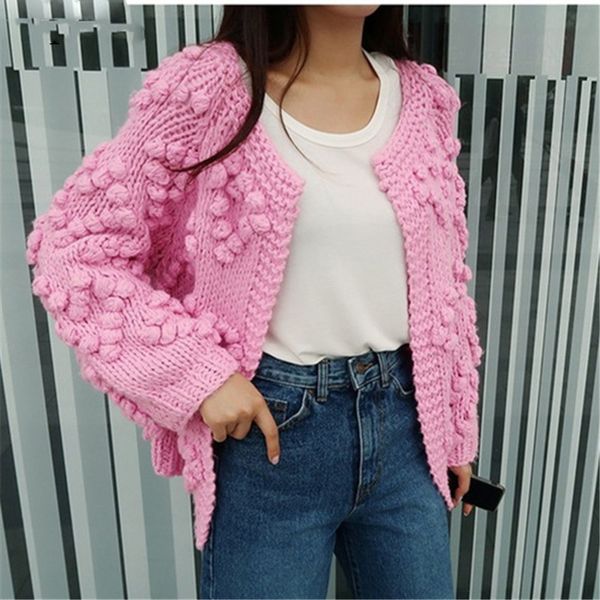 

hand knitted hearts women cardigan loose vintage sweet girl open 2020 new winter fashion sueter, White;black