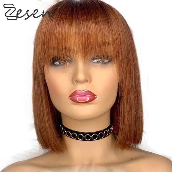 

zesen short hair bob straight wig synthetic 13*4 lace front wig african american wigs for black women high temperature fiber