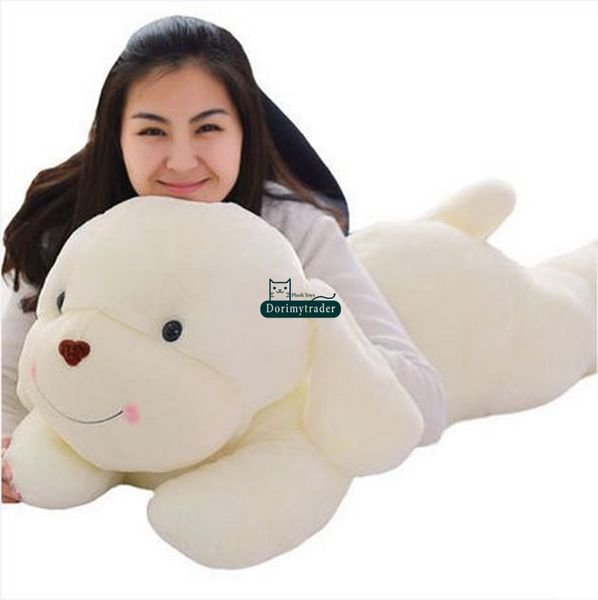 

dorimytrader 120cm huge lovely soft cartoon lying dog plush pillow 47'' big animal dogs toy kids play doll baby present dy61542