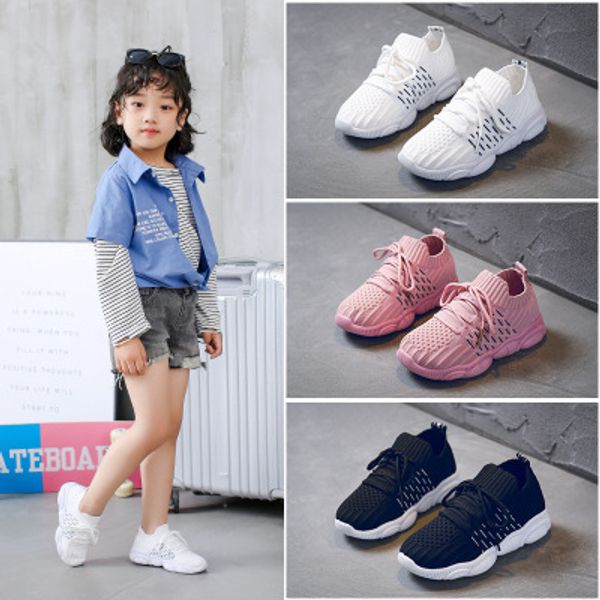 

2020 children sneakers fashion kids soft sport shoes child running shoes for boys girls baby autumn mesh casual chaussures, Black