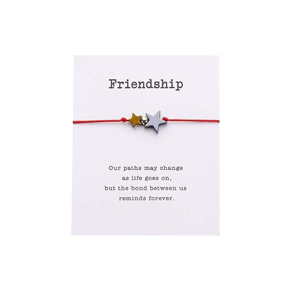 

friendship card bracelet vintage bronze gold five-pointed star hand woven bracelets s for women jewelry gifts, Black