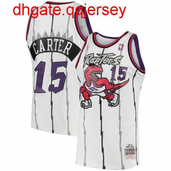 

vince carter mitchell ness white hardwood classic jersey throwbacks vest stitched basketball jerseys, Gray