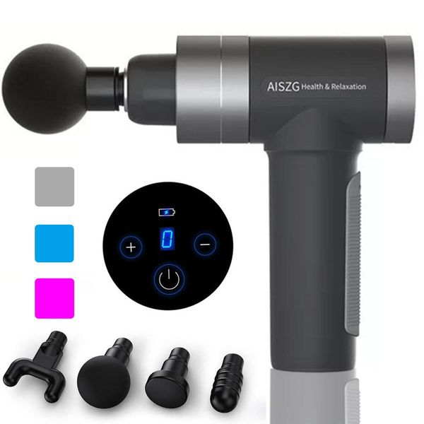 

usb massage gun deep tissue percussion muscle relaxation handheld electric vibration body massager pain relief noise reduction