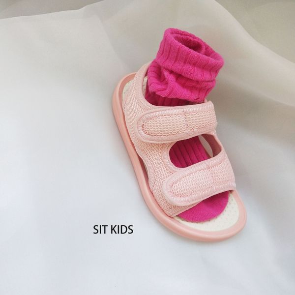 

2020 sandal magic sticker new fashion knitted magic sticker children's sandals, Black;red