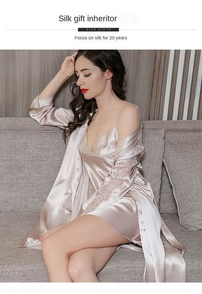 

hangzhou female pajamas pajamas suit nightdress nightgown 100% mulberry silk two-piece suit silk nightgown, Blue;red