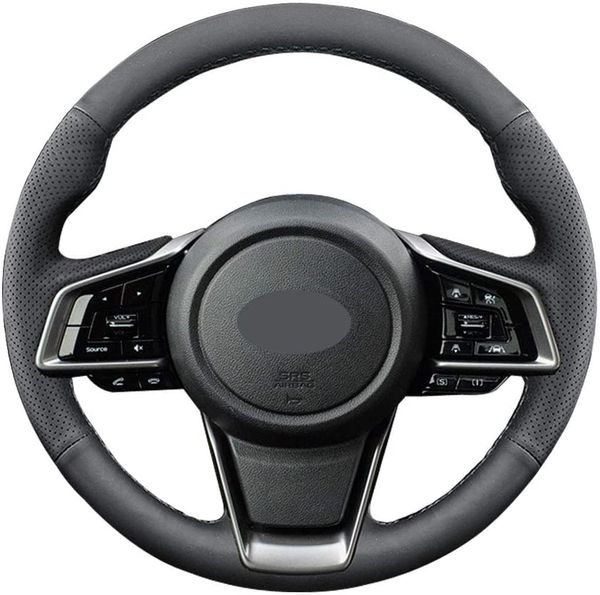 

diy sew black microfiber leather car steering wheel cover for subaru 2018 2019 2020 outback ascent crosstrek forester impreza legacy