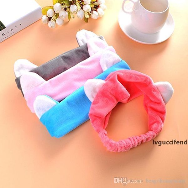 

comfortable wash face hair bands women hair accessories cute small ears girls bathe hair holder elastic colorful headbands bh0693 tqq