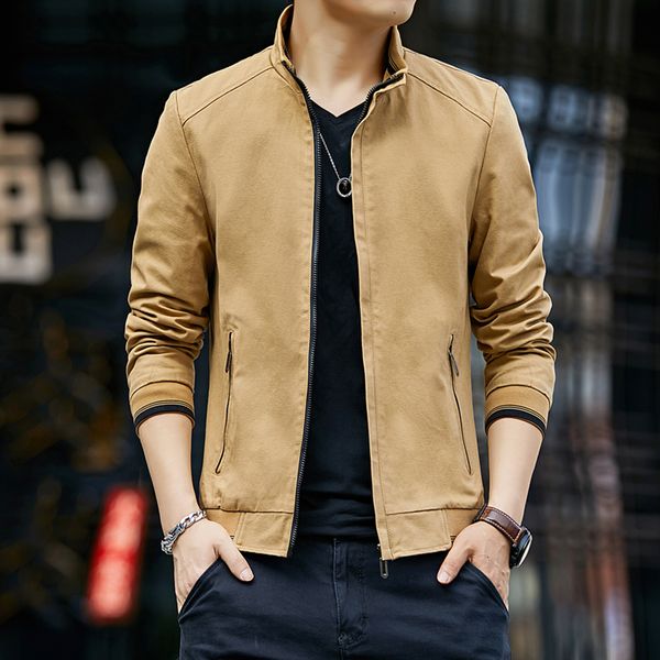 

hcxy brand mens jacket and coats new autumn large size washed jacket for men cotton fashion male, Black;brown