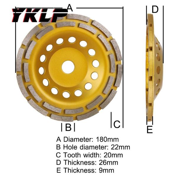 

6" 7" diamond grinding double row wheel abrasive grinder disc for marble stone 150/180mm