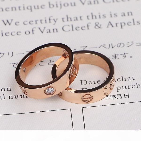 

e rose gold stainless steel love ring with bag woman jewelry rings men wedding promise rings for female women gift engagement, Silver
