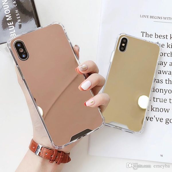 

new luxury mirror capa case for iphone 11 pro max x 7 6s 8 plus tpu airbag edge soft back cover anti-knock coque samsung s8 s9 plus note 8 9