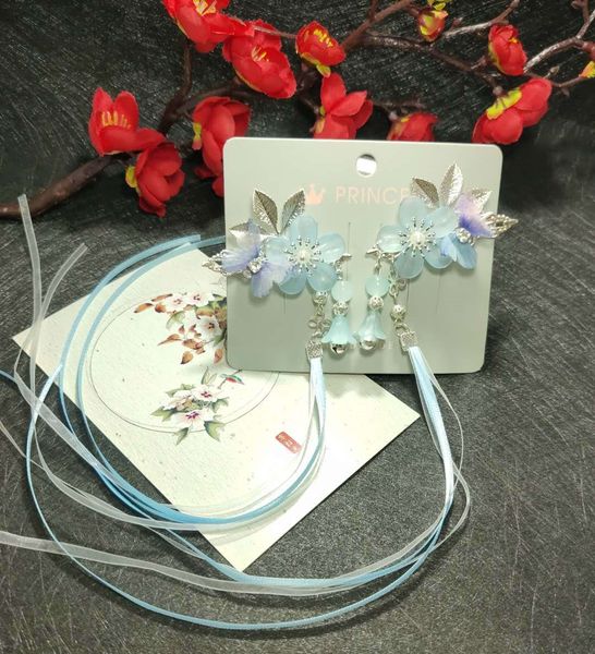 

6zk2f китайского стиля детской одежды головных уборы детской costumeheadwear costume девушка древние стиль хань одежда зажим для волос аксес, Slivery;white