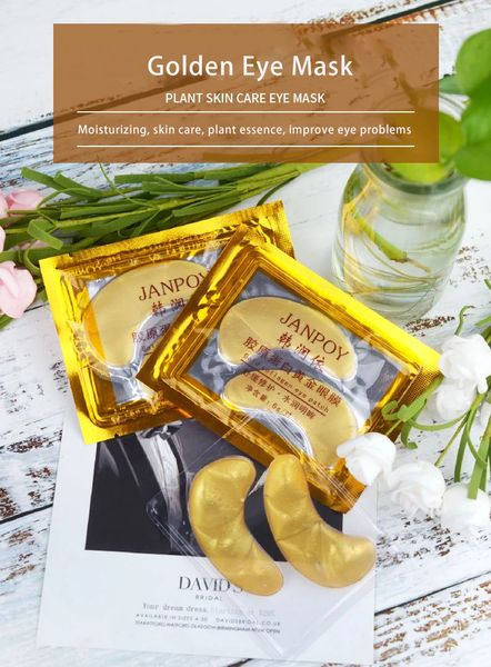 

easy absorb hydrated moisturize 24k gold powder anti-aging sheet patch hydrate skin care black face delete pouch wholesale eye masks