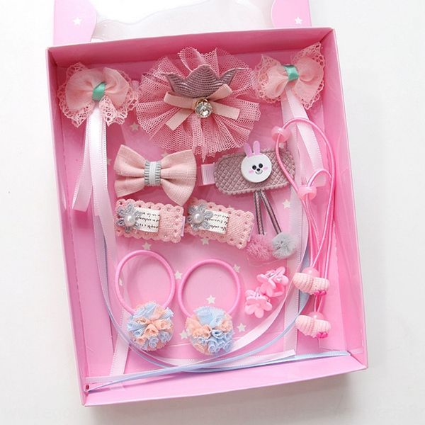 

et20 new korean style baby full bag cloth side bowknot hairpin side clip 12-piece set children's butterfly ribbon ribbon hair clip, Slivery;white