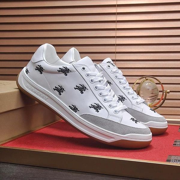 

leisure sports shoes for men casual luxury walking sneakers outdoor sports low heels lace up perforated logo leather tennis sneakers zapatos