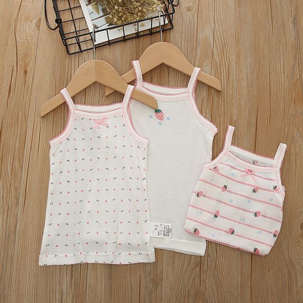 

kfgkc 3-piece thin sling cotton mesh breathable children baby sleeveless camisole 3-piece girl thin sling cotton mesh breathable children gi, Camo