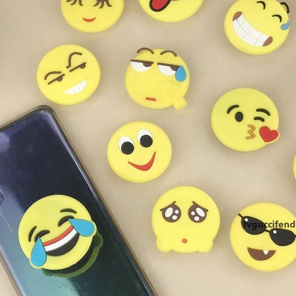 

universal mobile cell phone holder qq expression smile mobile phone holder up cellphone stand with retail package dhl