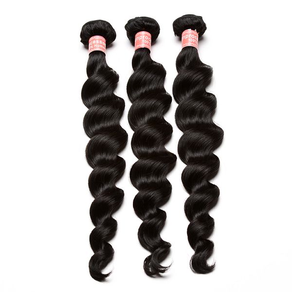 

selling 3 human hair bundles with 13x4 lace frontal closure 4pcs/lot brazilian loose wave virgin hair bundles with closure 2020, Black