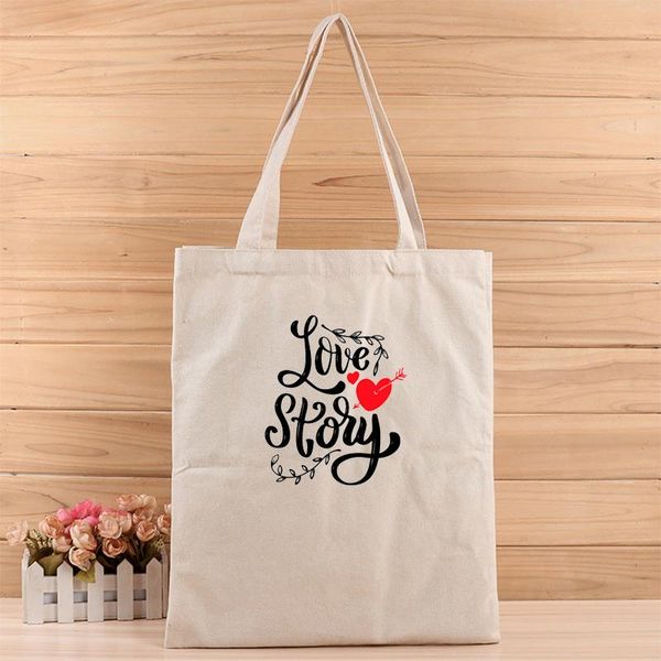 

мода творческой love story 3d цифровых печататься девушки и женщины canvas tote сумка подходит для покупок, подарков, свадьбы, дня рождения